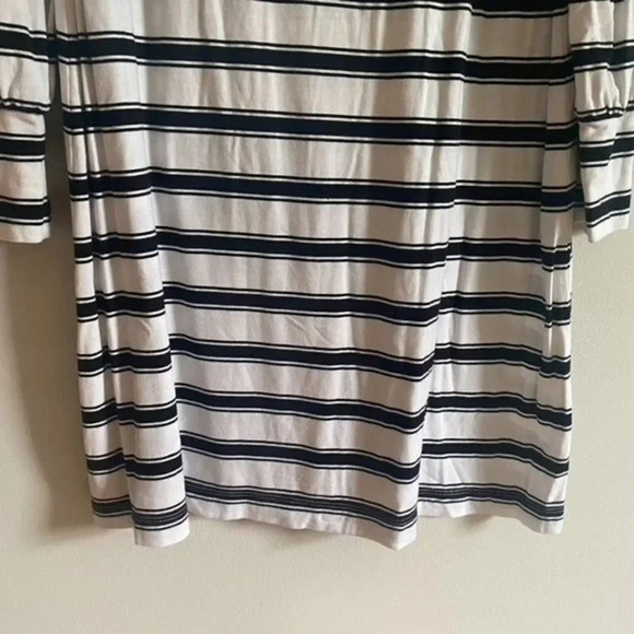 Loft Black and White Striped Square Neck Dress - Picture 9 of 13